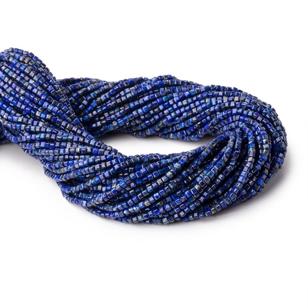 2.2mm Lapis Lazuli Micro Faceted Cube Beads 12.25 inch 140 pieces