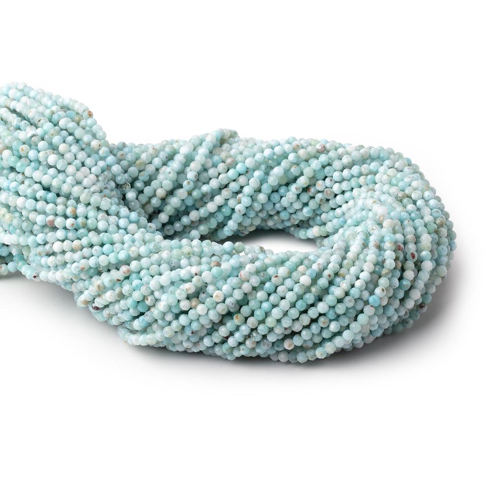 2.2mm Larimar Micro Faceted Round Beads 12.25 inch 136 pieces AA