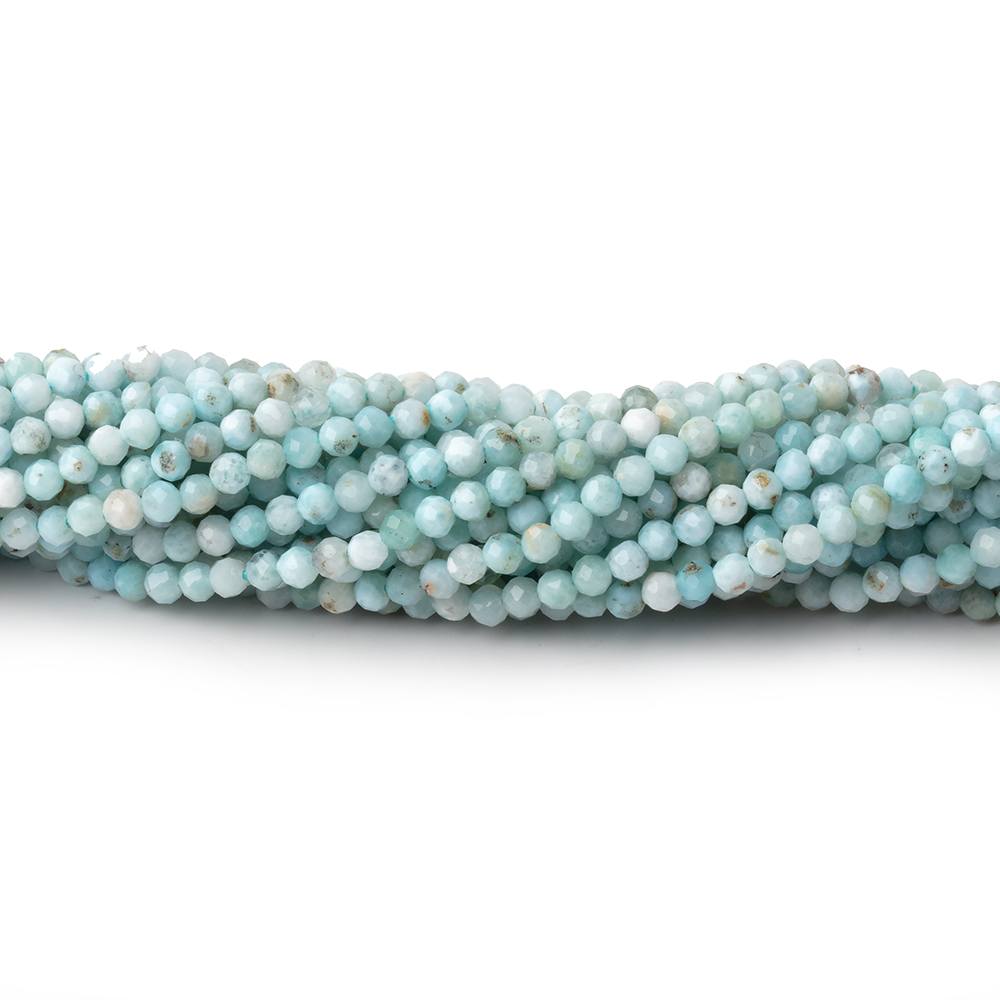 2.2mm Larimar Micro Faceted Round Beads 12.25 inch 136 pieces AA