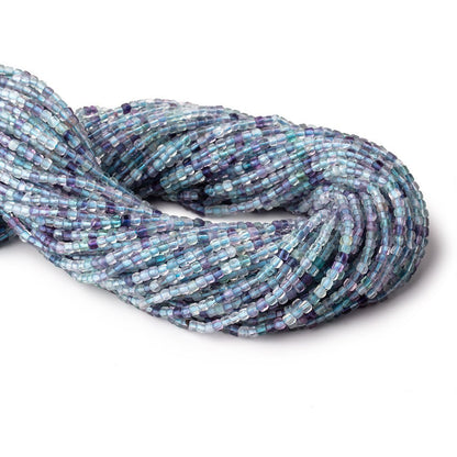 2.2mm Multi Color Fluorite Micro Faceted Cube Beads 12.25 inch 132 pieces