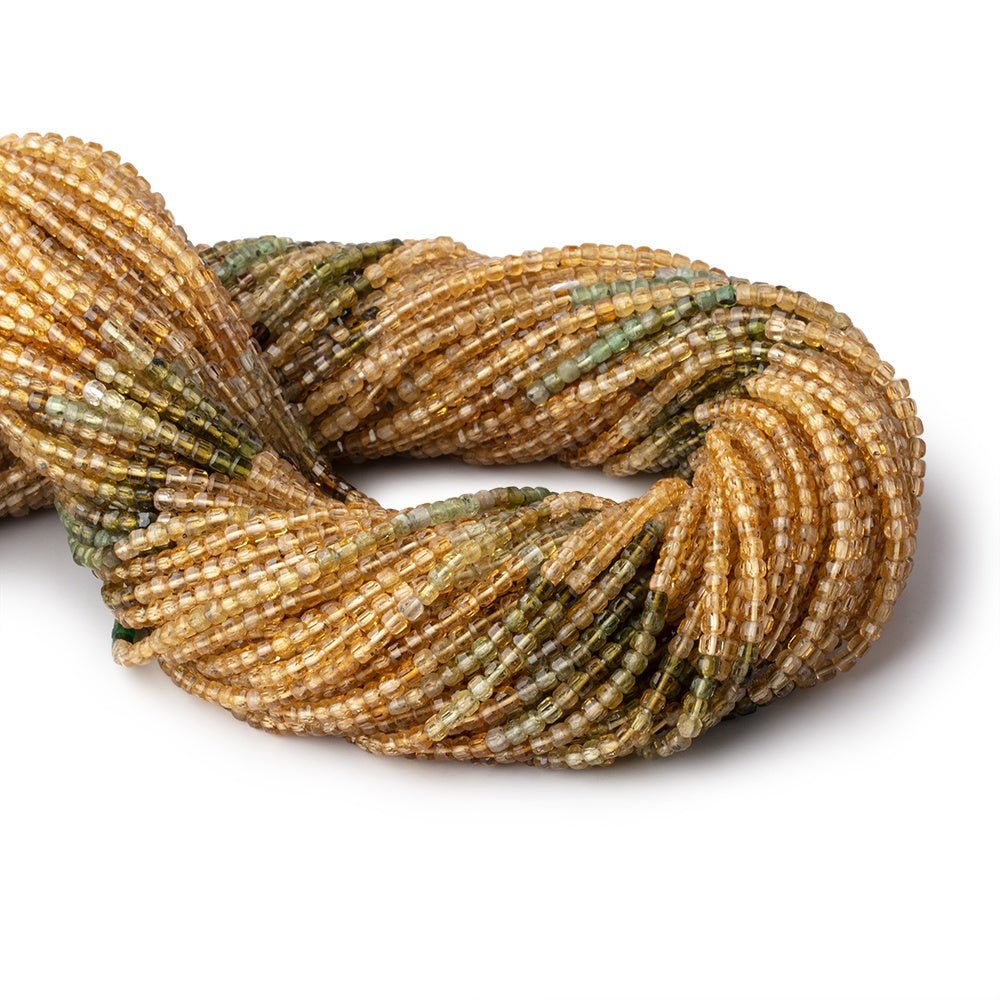 2.2mm Multi Color Tourmaline Micro Faceted Cube Beads 12.5 inch 140 pieces