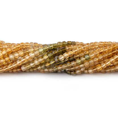 2.2mm Multi Color Tourmaline Micro Faceted Cube Beads 12.5 inch 140 pieces