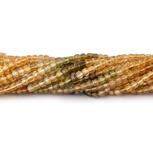 2.2mm Multi Color Tourmaline Micro Faceted Cube Beads 12.5 inch 140 pieces