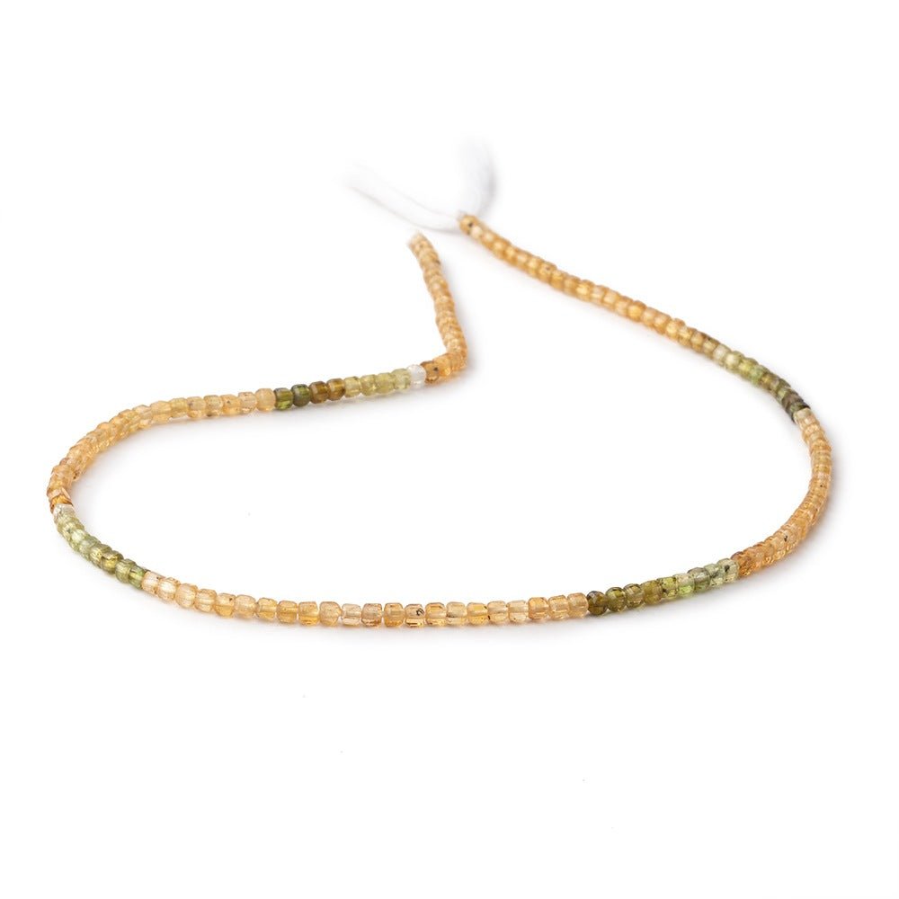 2.2mm Multi Color Tourmaline Micro Faceted Cube Beads 12.5 inch 140 pieces