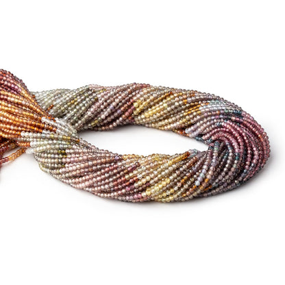 2.2mm Multi Color Sapphire Micro Faceted Rondelle Beads 12.75 inch 196 pieces AAA