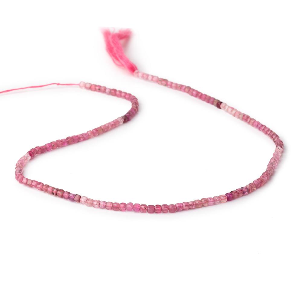 2.2mm Pink Tourmaline Micro Faceted Cube Beads 12.5 inch 140 pieces