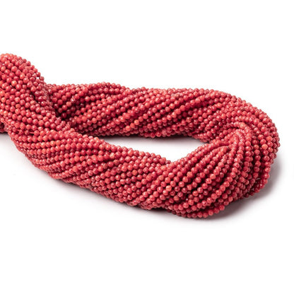 2.2mm Natural Red Coral Micro Faceted Round Beads 12.25 inch 148 pieces