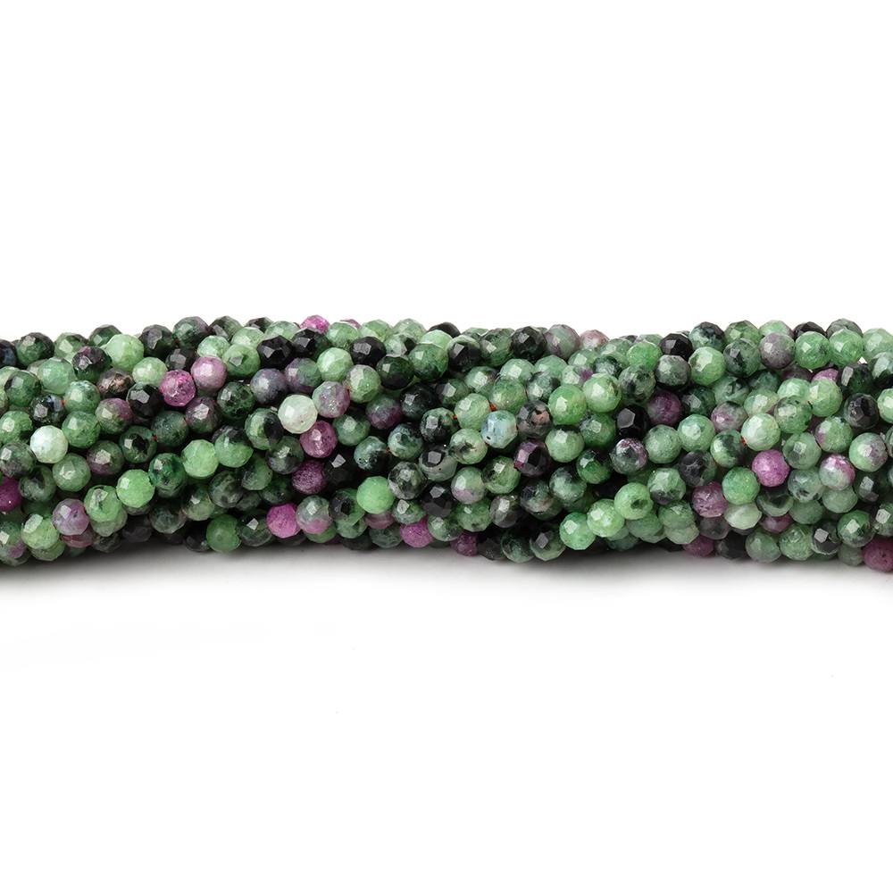 2.2mm Ruby in Zoisite Micro Faceted Round Beads 12.5 inch 150 pieces