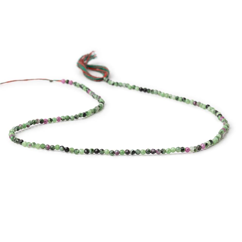2.2mm Ruby in Zoisite Micro Faceted Round Beads 12.5 inch 150 pieces