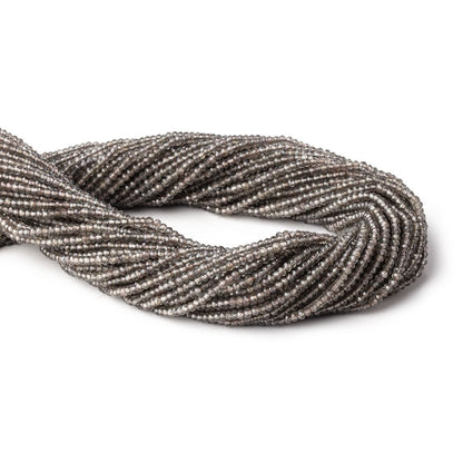 2.2mm Smoky Quartz Micro Faceted Rondelle Beads 13 inch 194 pieces