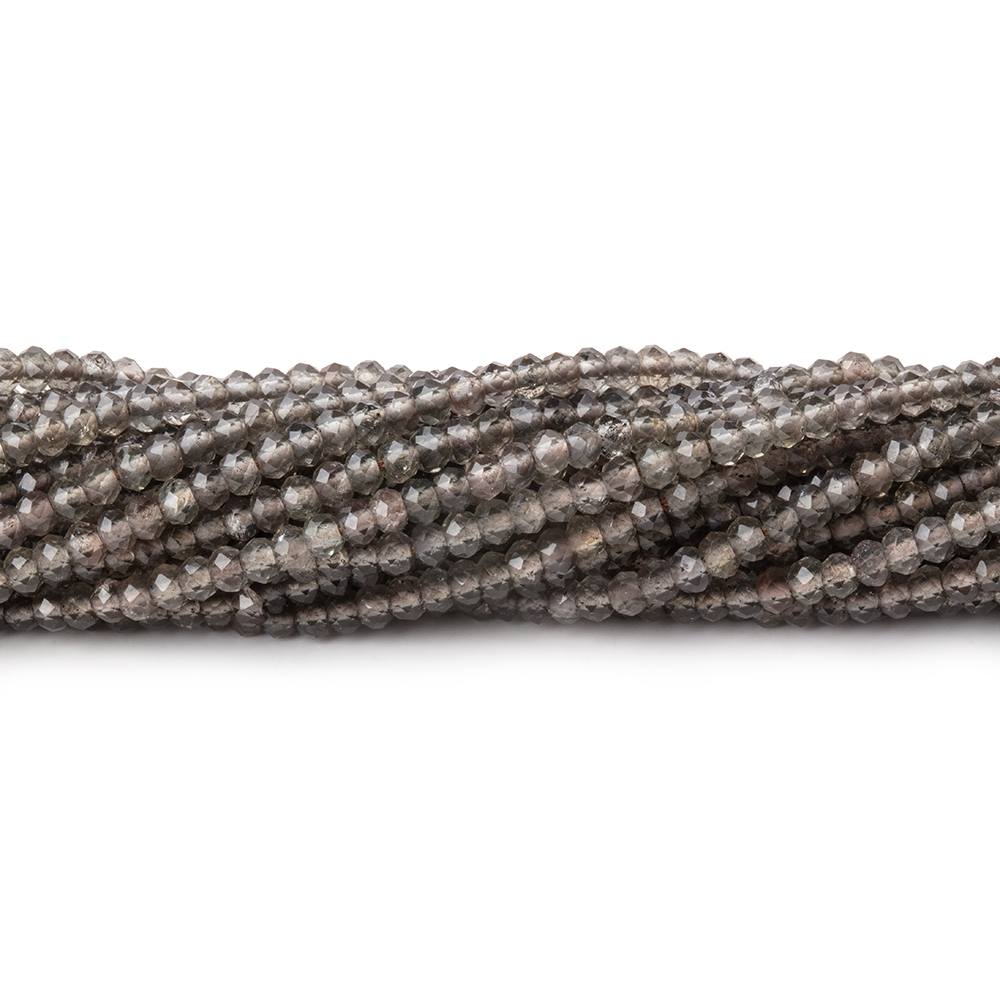 2.2mm Smoky Quartz Micro Faceted Rondelle Beads 13 inch 194 pieces