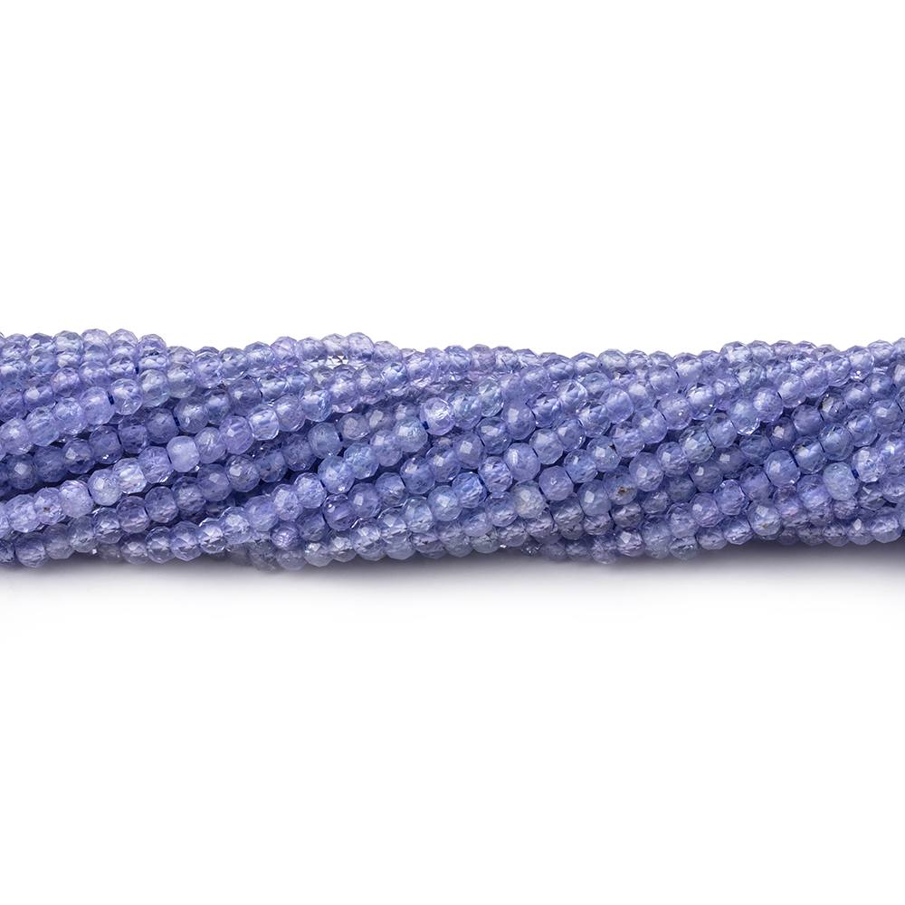 2.2mm Tanzanite Micro Faceted Rondelle Beads 12.5 inch 180 pieces AA
