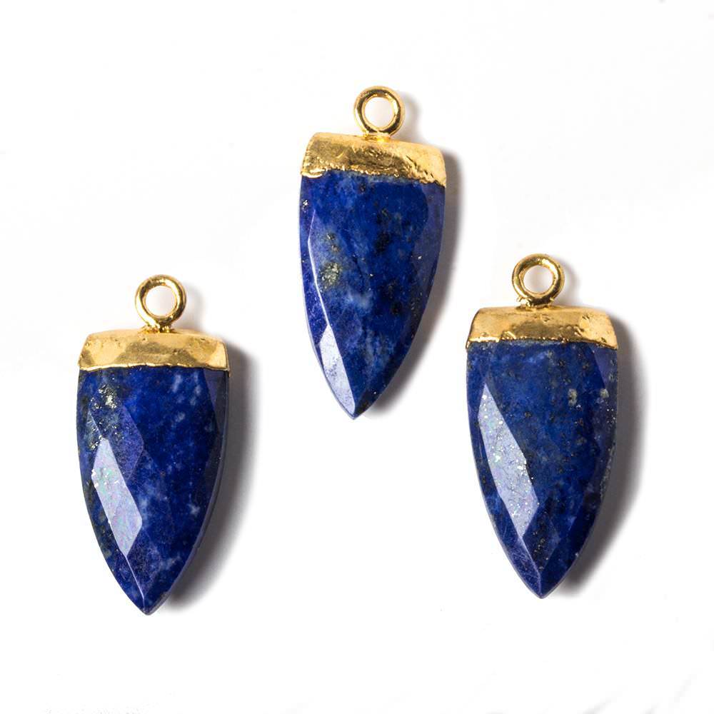 22x10mm Gold Leafed Lapis Lazuli Point Pendant 1 piece