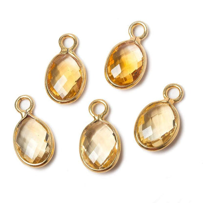 22x12mm Citrine Faceted Oval Vermeil Pendant