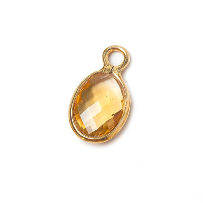 22x12mm Citrine Faceted Oval Vermeil Pendant