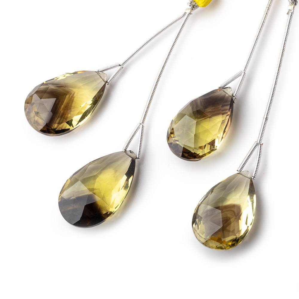 22x14-28x17mm Bi-Color Quartz Faceted Pear 1 Focal Bead