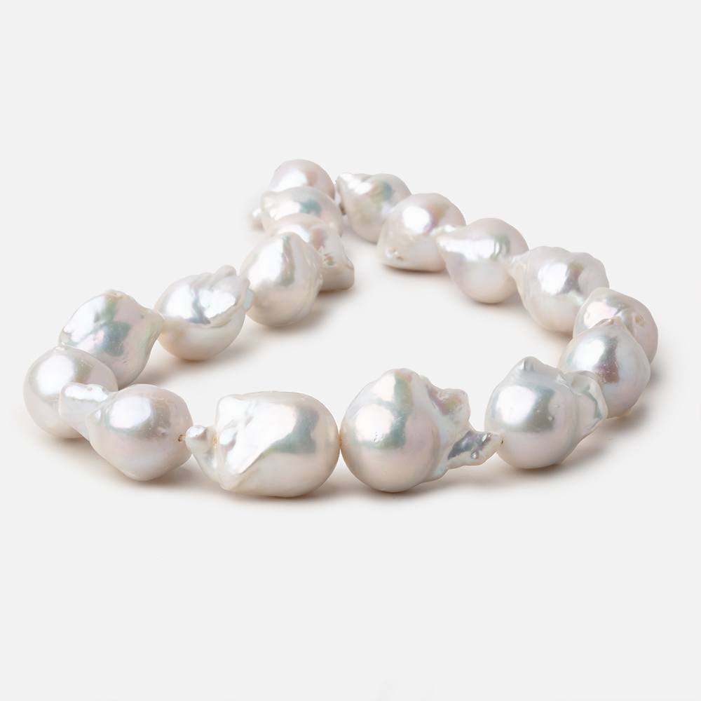 22x14.5-25x17mm Off White Ultra Baroque Freshwater Pearls 16 inch 17 pieces AAA
