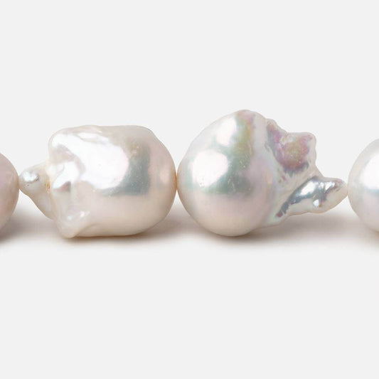 22x14.5-25x17mm Off White Ultra Baroque Freshwater Pearls 16 inch 17 pieces AAA