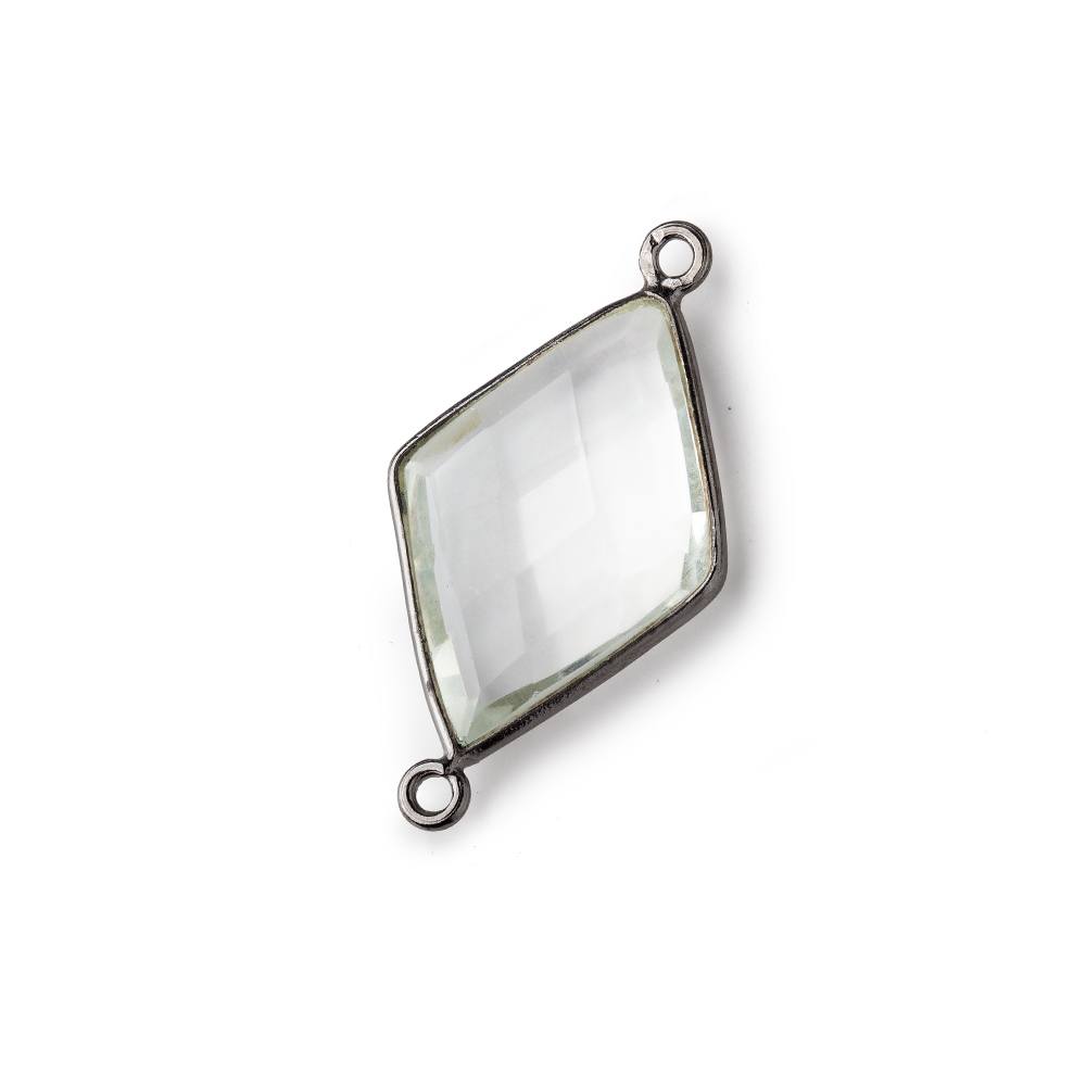 22x16mm Black Gold Crystal Quartz Faceted Kite Connector 1 piece