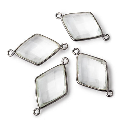 22x16mm Black Gold Crystal Quartz Faceted Kite Connector 1 piece
