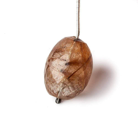 22x16mm Copper Rutilated Quartz Faceted Nugget Focal Bead 1 piece