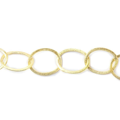 22x17mm 14kt Gold plated Brushed Oval Link Chain by the foot