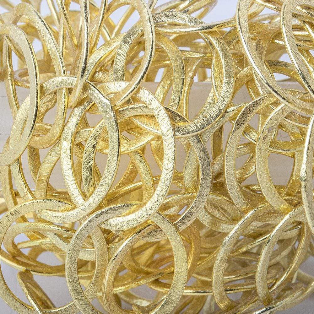 22x17mm 14kt Gold plated Brushed Oval Link Chain by the foot