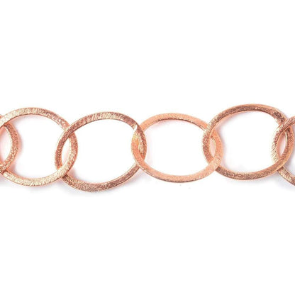 22x17mm Rose Gold plated Brushed Oval Link Chain