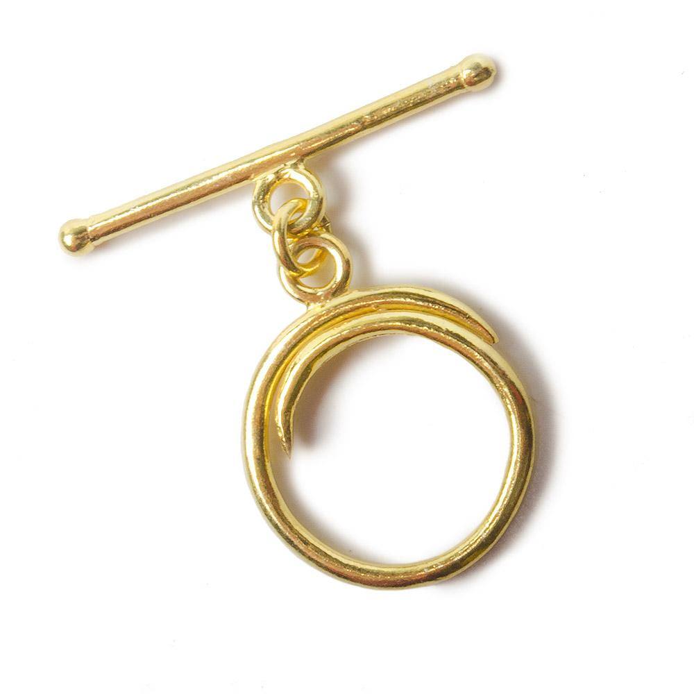 22x17mm Vermeil Toggle Round Swirl Design 1 piece