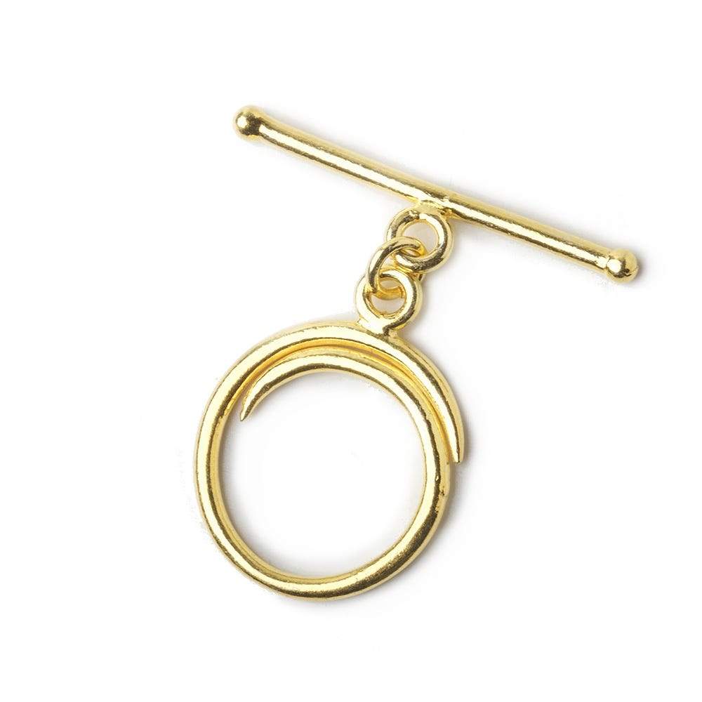 22x17mm Vermeil Toggle Round Swirl Design 1 piece