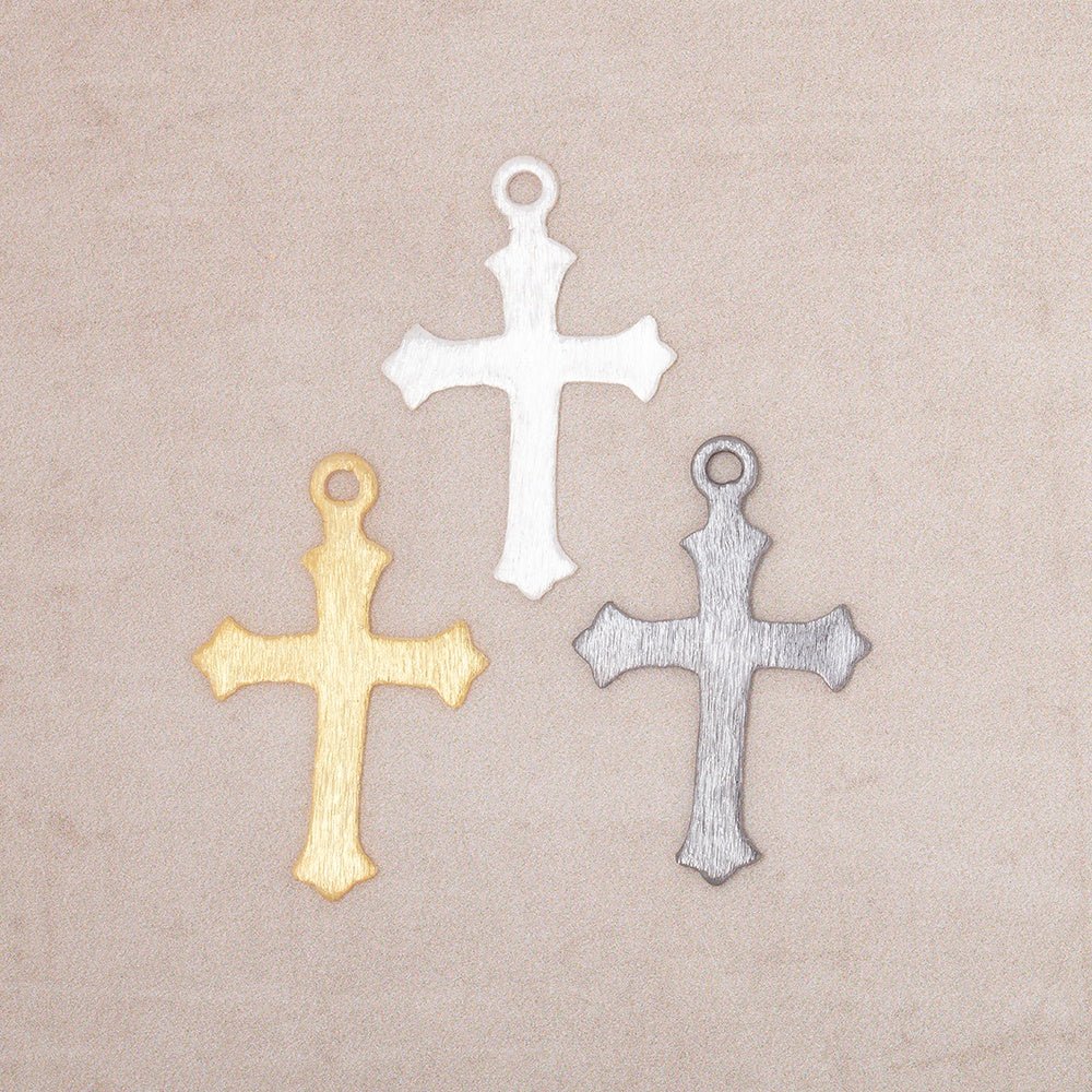 22x18mm Brushed Cross Charm Set of 4 pieces