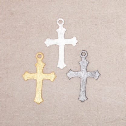 22x18mm Brushed Cross Charm Set of 4 pieces