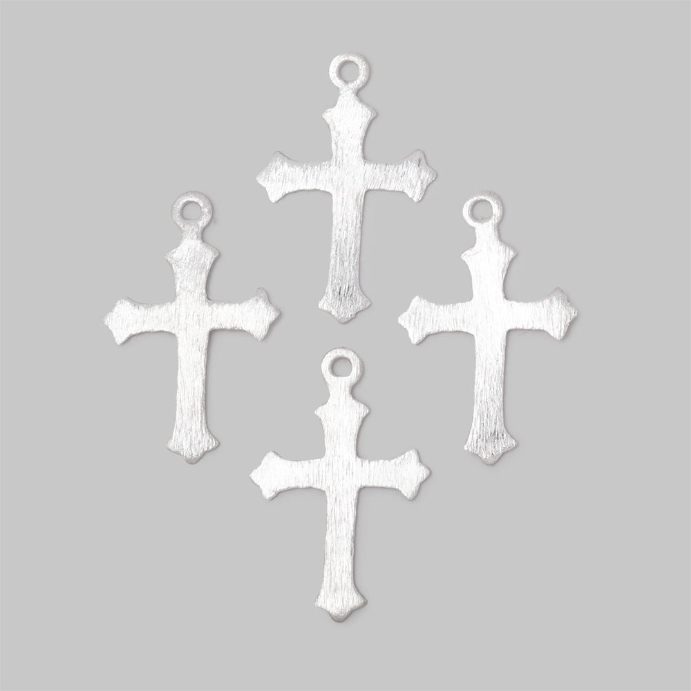 22x18mm Brushed Cross Charm Set of 4 pieces