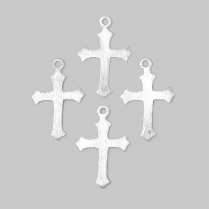 22x18mm Brushed Cross Charm Set of 4 pieces