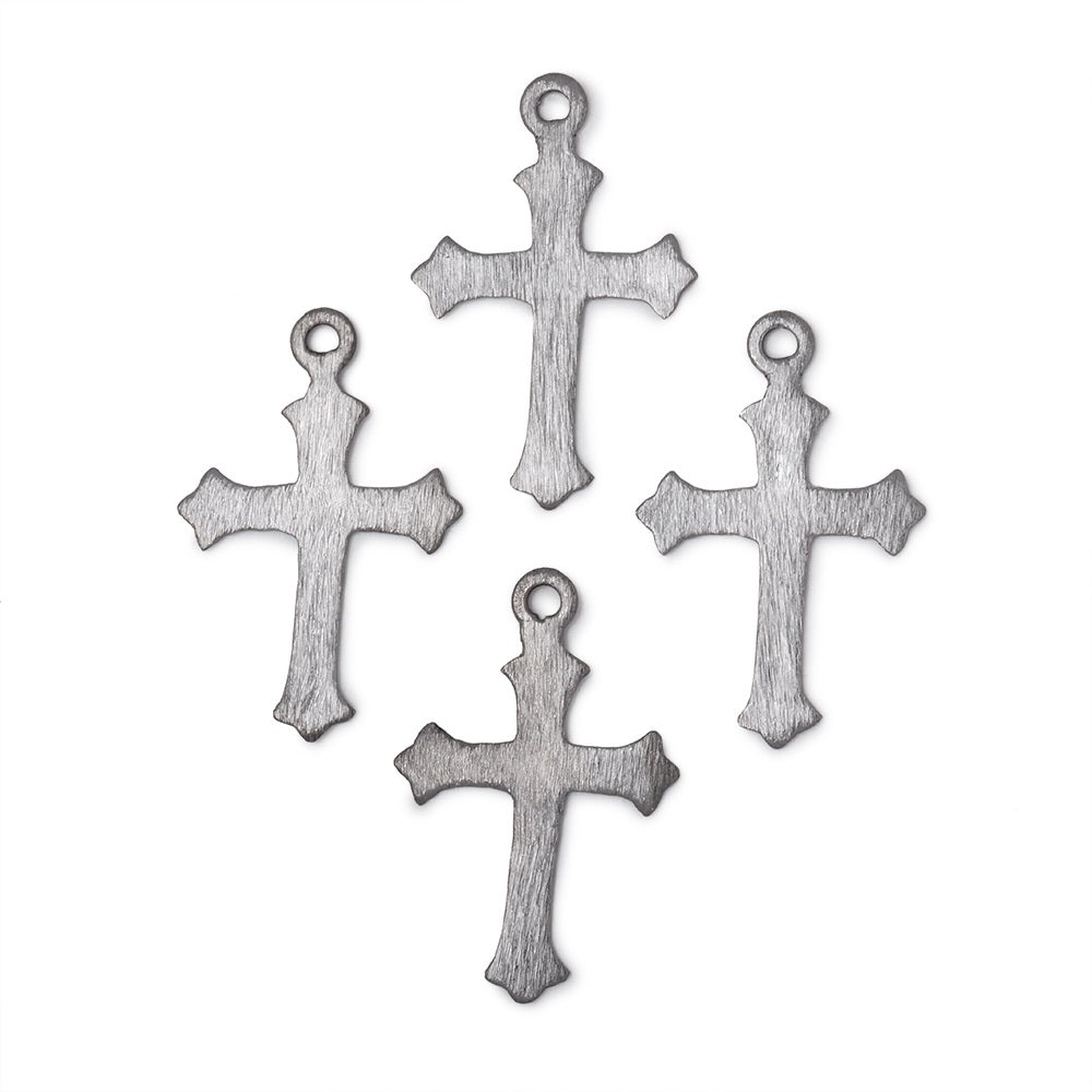 22x18mm Brushed Cross Charm Set of 4 pieces