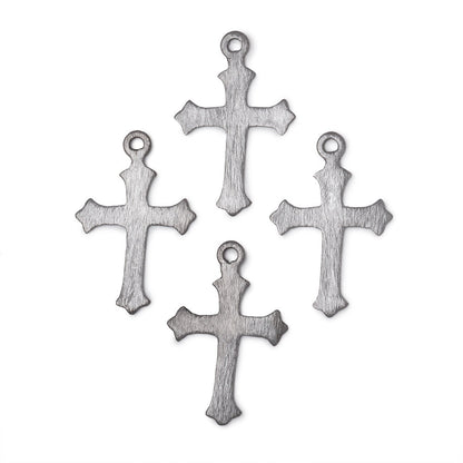 22x18mm Brushed Cross Charm Set of 4 pieces