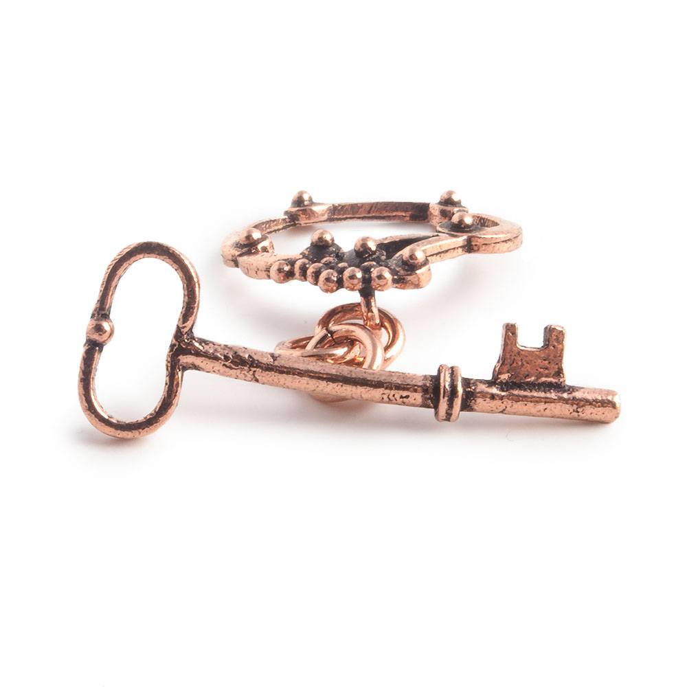 22x22mm Copper Victorian Design with Key Toggle