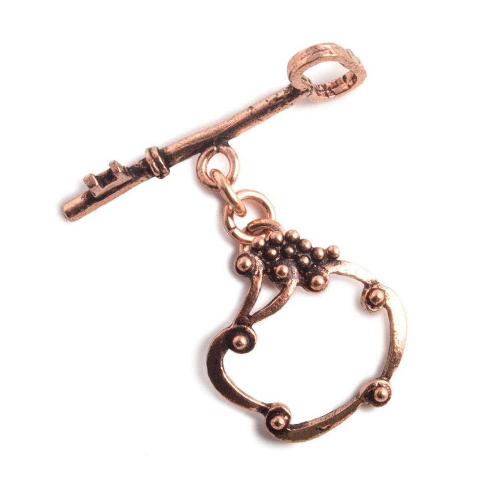 22x22mm Copper Victorian Design with Key Toggle