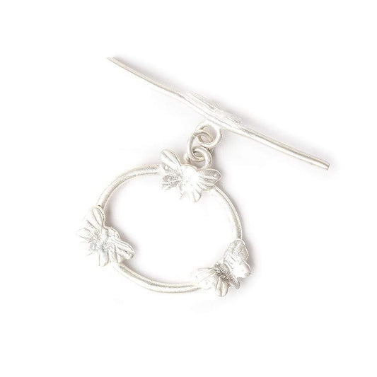 22x25mm Sterling Silver Butterfly Oval Toggle Finding 1 per