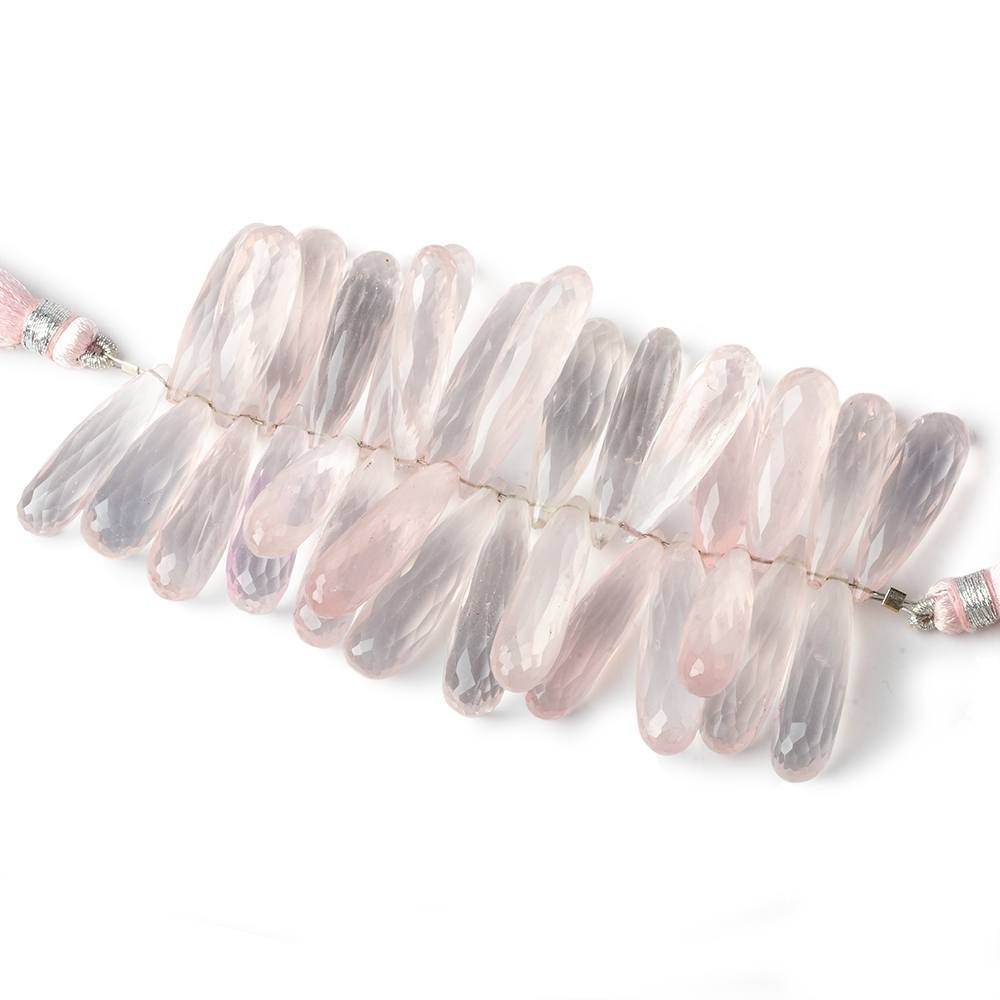22x8-26x7mm Rose Quartz Tear Drop Beads 3 inch 30 pieces