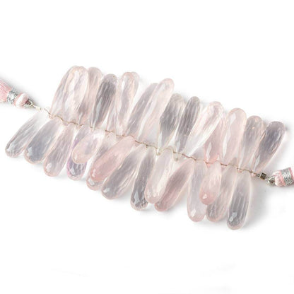22x8-26x7mm Rose Quartz Tear Drop Beads 3 inch 30 pieces
