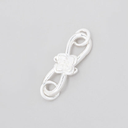 22x8mm Sterling Silver S Hook with Flower 1 piece