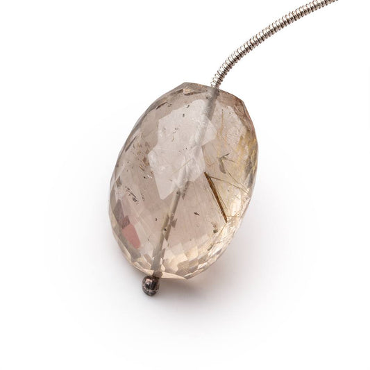 23-24mm Rutilated Quartz Faceted Nugget Focal 1 Bead