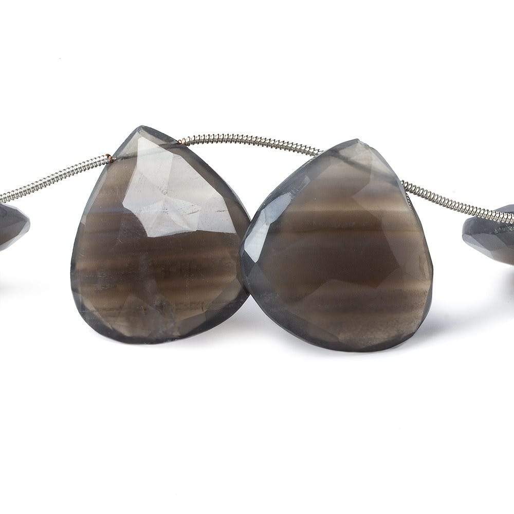 23-28mm Black and White Natural Agate Faceted Heart Beads 8 inch 8 pieces