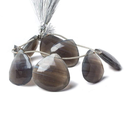 23-28mm Black and White Natural Agate Faceted Heart Beads 8 inch 8 pieces