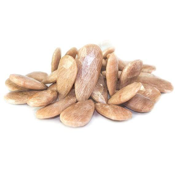 23-39mm Blush Feldspar Elongated Faceted Pear Beads 7.5 inch 37 pieces