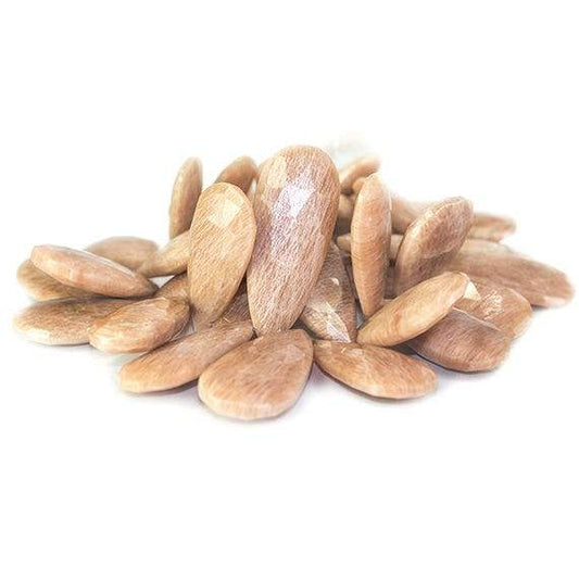 23-39mm Blush Feldspar Elongated Faceted Pear Beads 7.5 inch 37 pieces