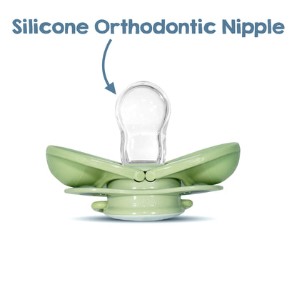 Keep-It-Kleen Pacifier 0-36M (2-Pack), Closes Automatically When Dropped | Elephant/Monkey