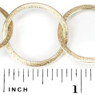 23mm 14kt Gold plated Brushed Round Link Chain by the foot