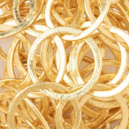 23mm 22kt Gold plated Brushed Round Link Chain